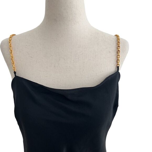 Leona Collection New with Tag Gold Chain and Black Silk Cami Camisole Medium - Picture 2 of 6